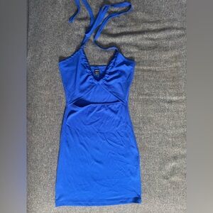 SHEIN Blue Halter Mini Dress